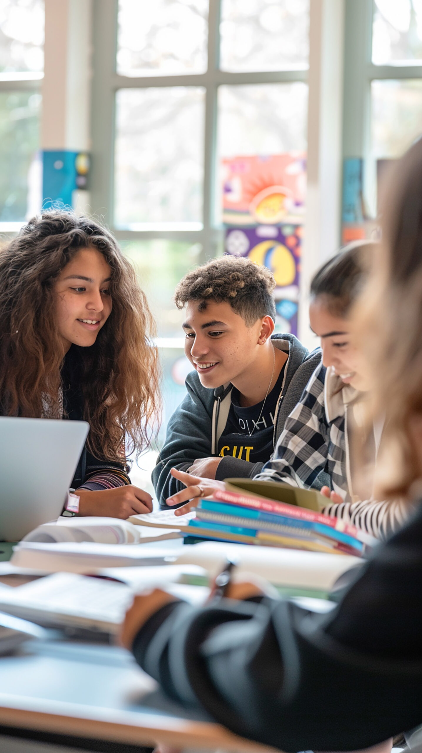 heartwarming photo diverse group students
